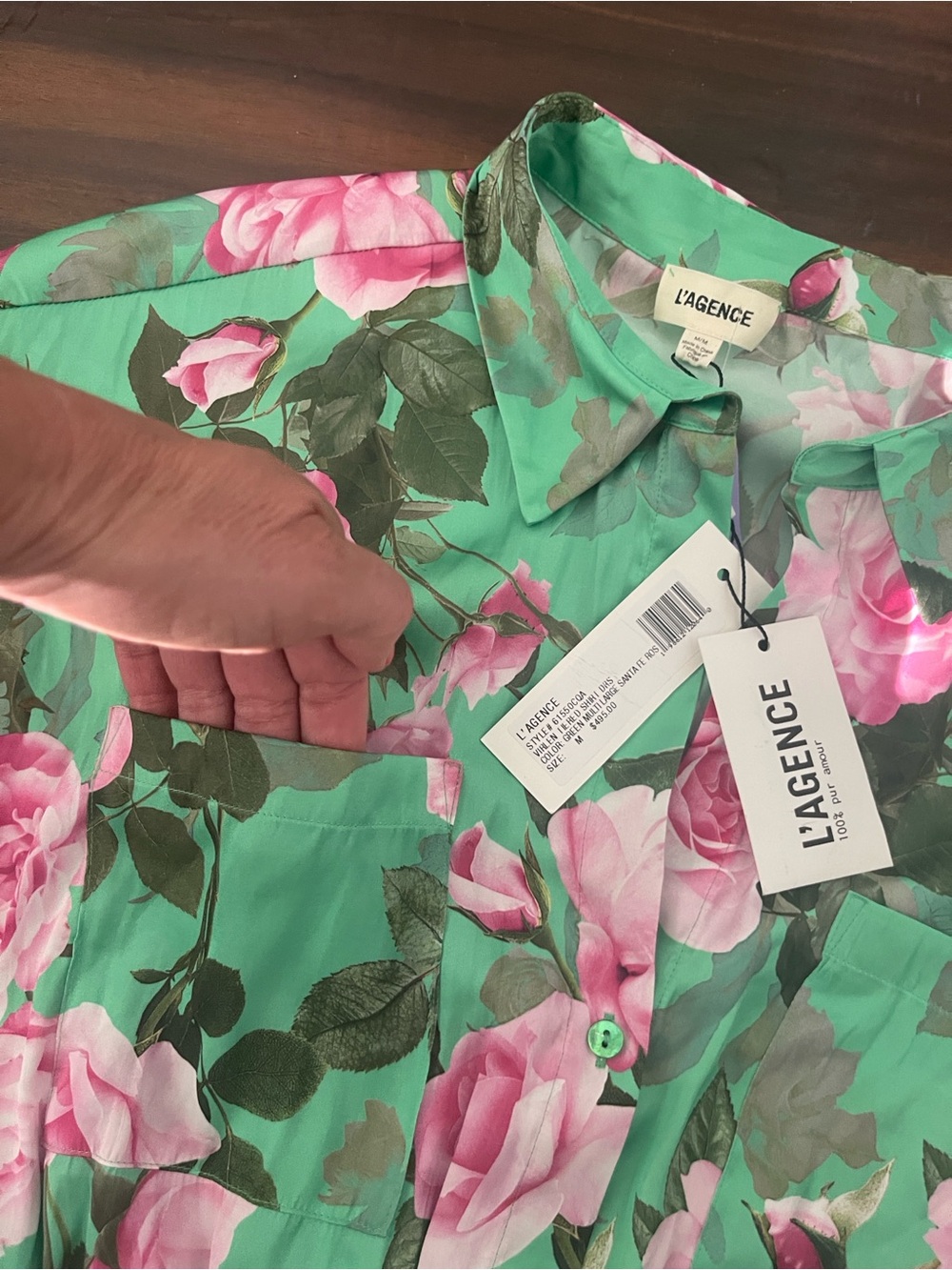 New L'AGENCE Virlen Tiered Satin Shirt Dress - Picture 9 of 16